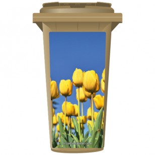 Yellow Flowers About To Bloom Wheelie Bin Sticker Panel